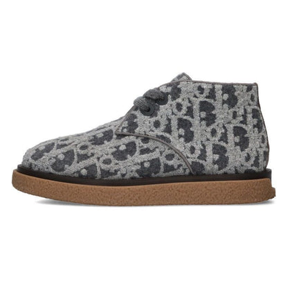 Dior Sahara All Over Pattern Chukka Boots 42 Graybrown Tone