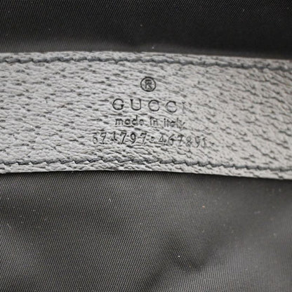 Gucci GG Travel Pouch Clothes Nylon Leather Black 33fa226