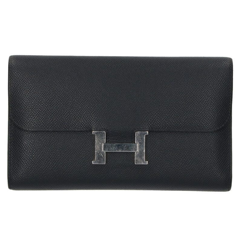 Hermes Constance Long □R Engraved Svhardware Vaux Epson Wallet Men's