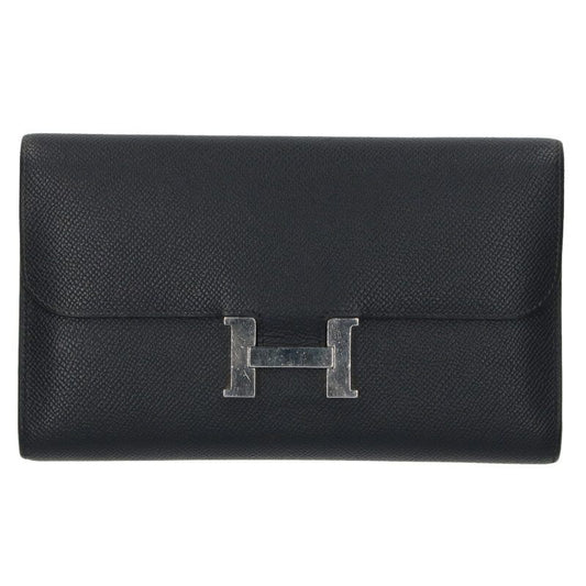 Hermes Constance Long □R Engraved Svhardware Vaux Epson Wallet Men's