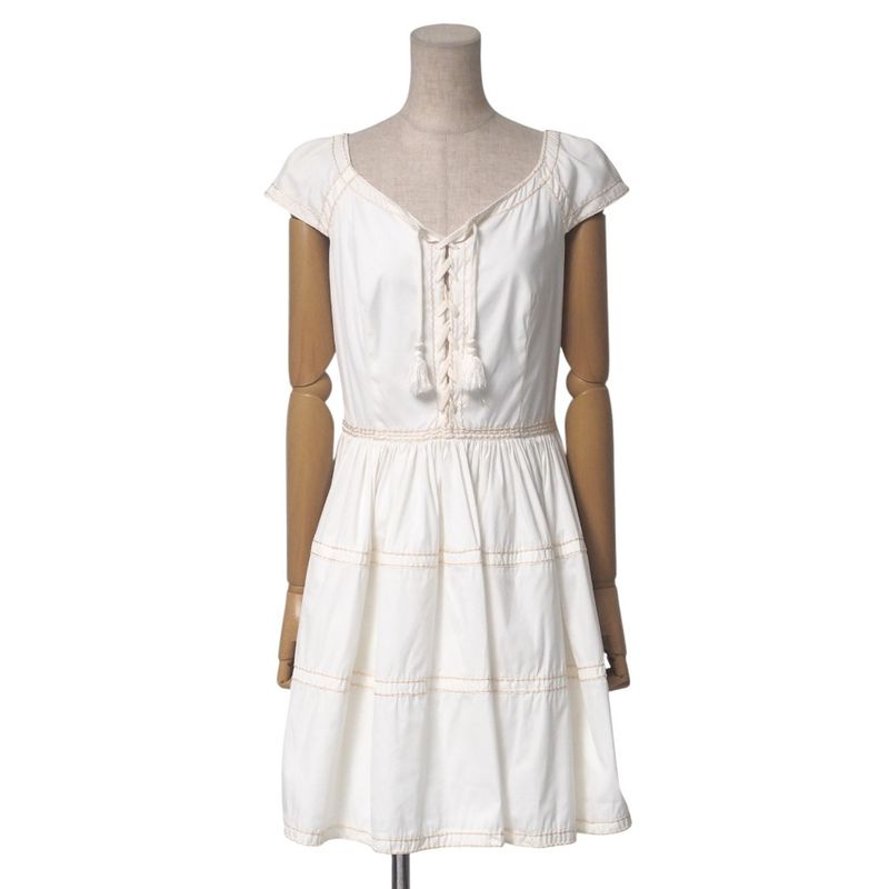 Prada Dress Size 38S Stitched Gathered Cap Sleeves Made In Italy 20250602 Ra4986