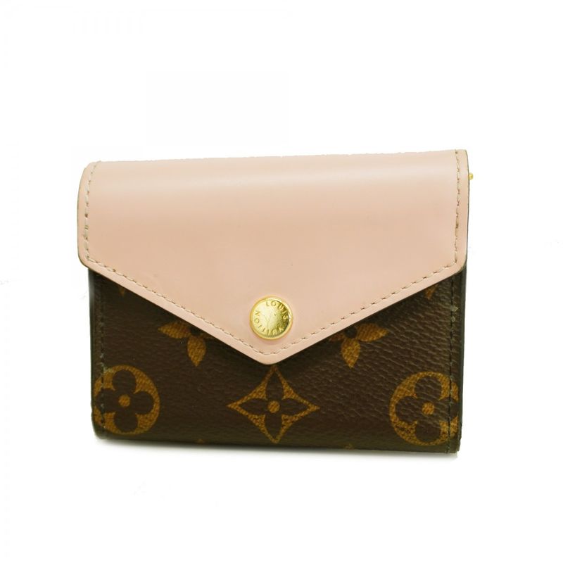 Louis Vuitton Monogram Portefeuille Zoe M62933 Brown Rose Ballerine Women's