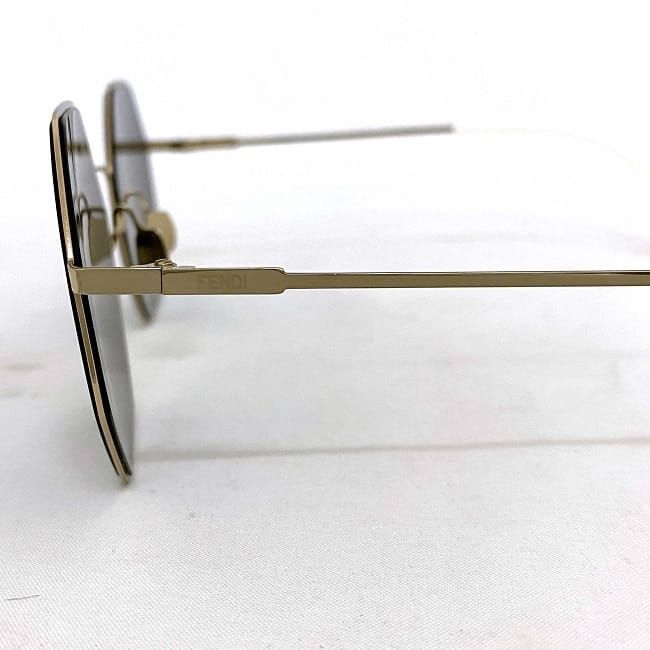 Fendi Sunglasses Gray Mirrored Lenses Gold White