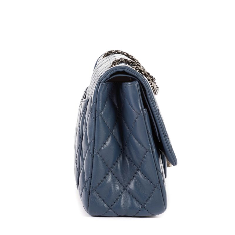 Chanel255 Double Flap Cobalt Calfskin Leather A