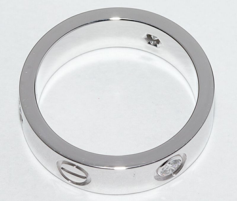 Cartier Ring 18K White Gold Diamond 3P (022ct) Love Ring Half Diamond B40325