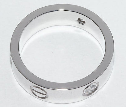 Cartier Ring 18K White Gold Diamond 3P (022ct) Love Ring Half Diamond B40325