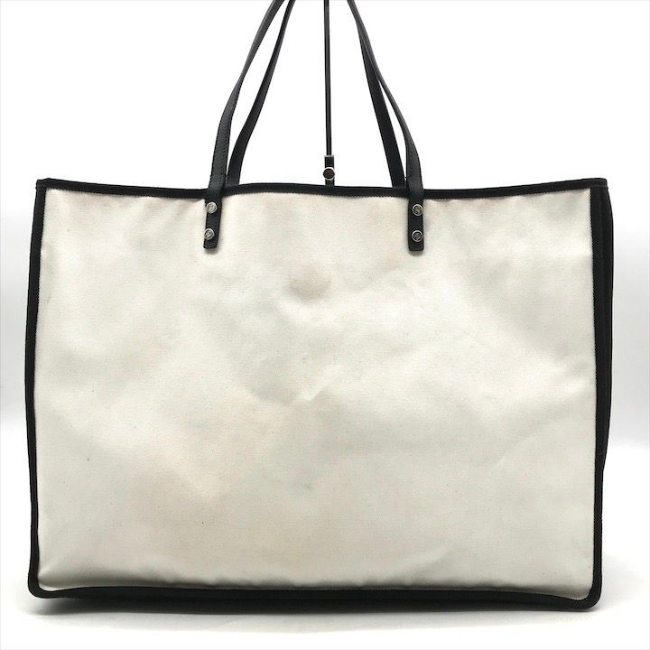 Chanel CC Logo First Canvas Tote White with Whistle