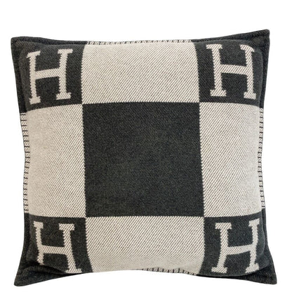 Hermes Jacquard Woven Avalon Wool Cushion Ecru