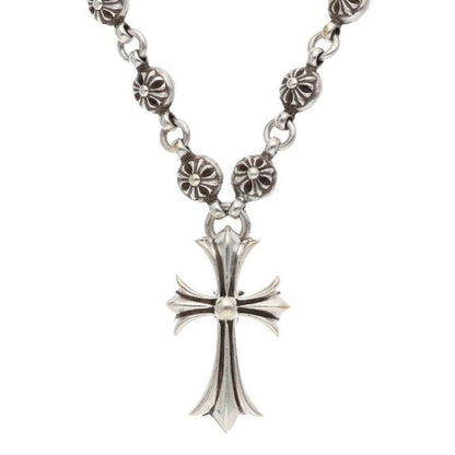Chrome Hearts 1 Crsbl Chn Sml CH Crs Cross Ball Chain Small CH Silver Necklace