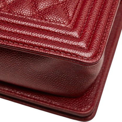 Chanel Coco Marc Boy Chanel 25 Crossbody Chain Shoulder Bag Red Caviar Skin