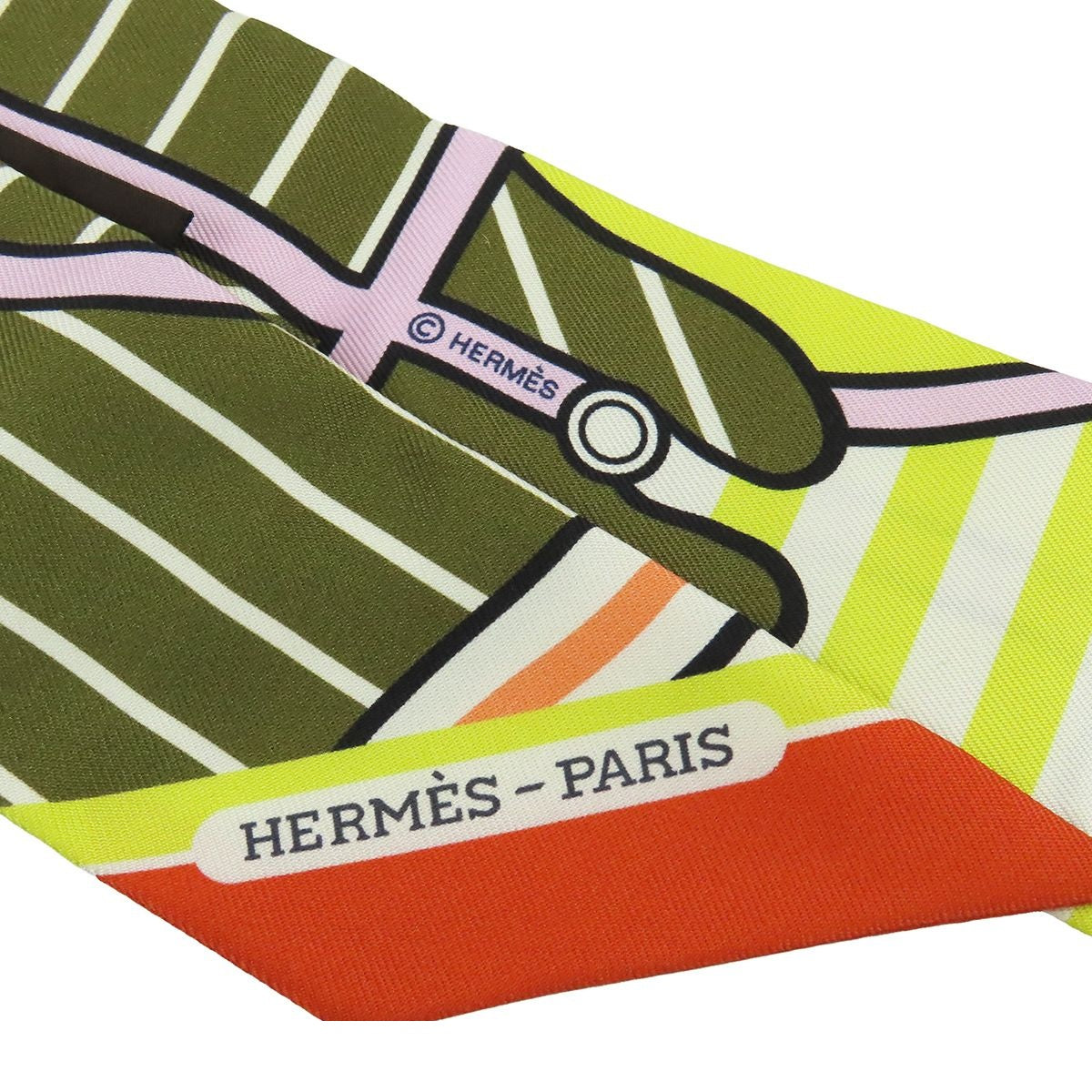 Hermes Twilly 05 Bronzex Violetx Jaun Silk Quadrige Baydadere Scarf — view 4