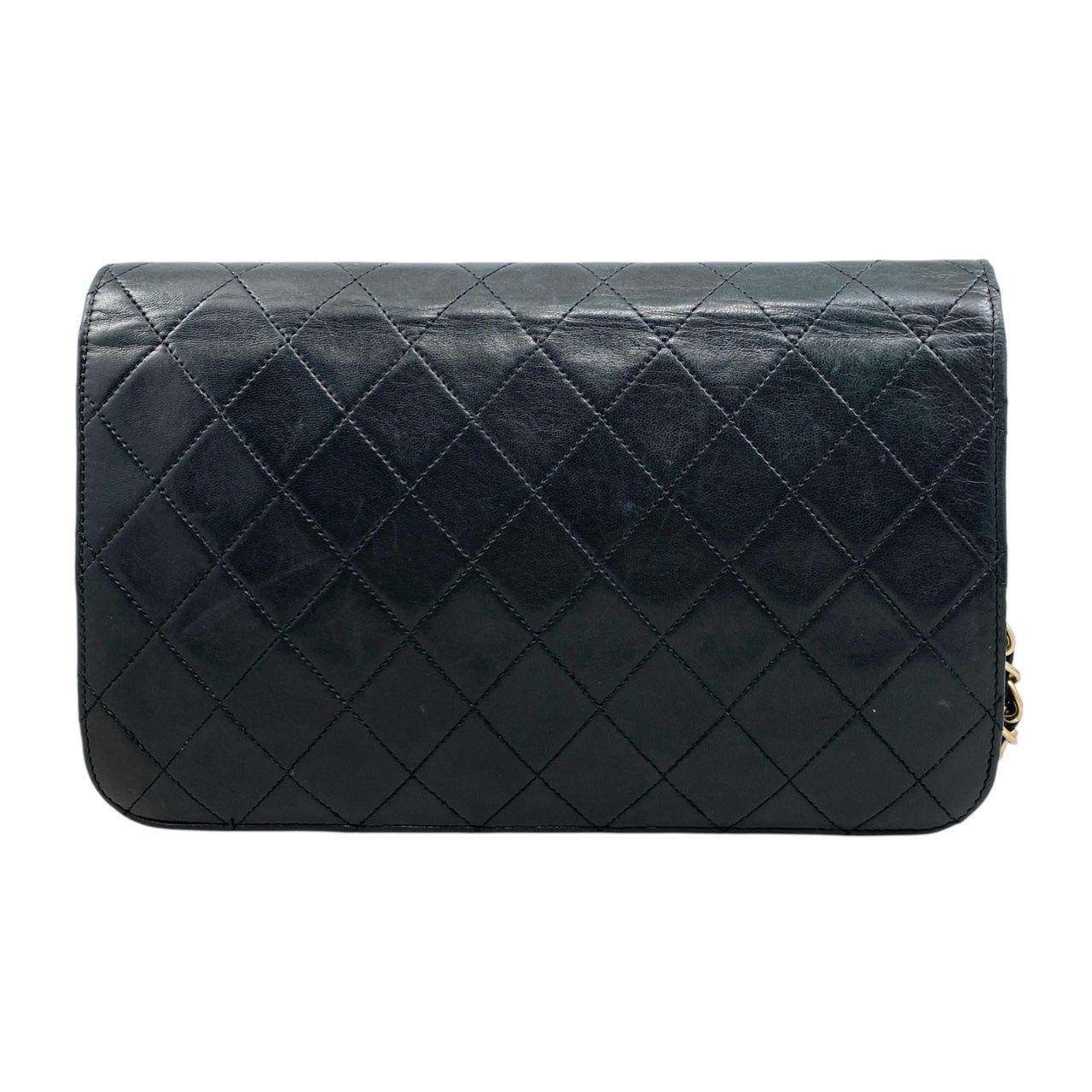 Chanel Shoulder Bag Matelasse Lambskin Coco Mark Chain Vintage Black Gold