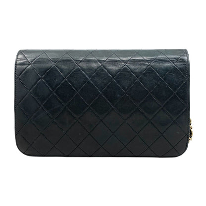 Chanel Shoulder Bag Matelasse Lambskin Coco Mark Chain Vintage Black Gold