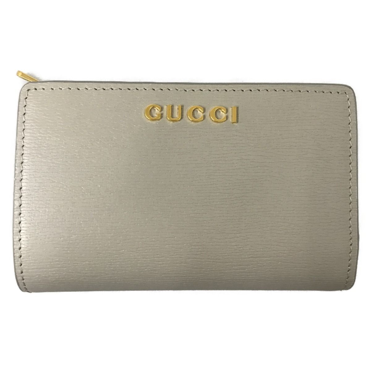 Gucci Bifold Wallet Script Zip Around Wallet 772640 Light Gray