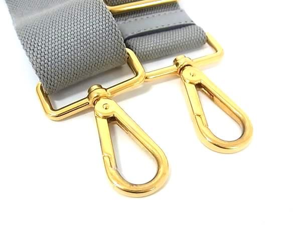 Prada Saffiano Leather And Canvas Bag Shoulder Strap Crossbody Women Gray Fg3390