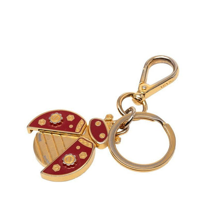 Prada Ladybug Motif Key Holder Charm Gold Plated Enamel