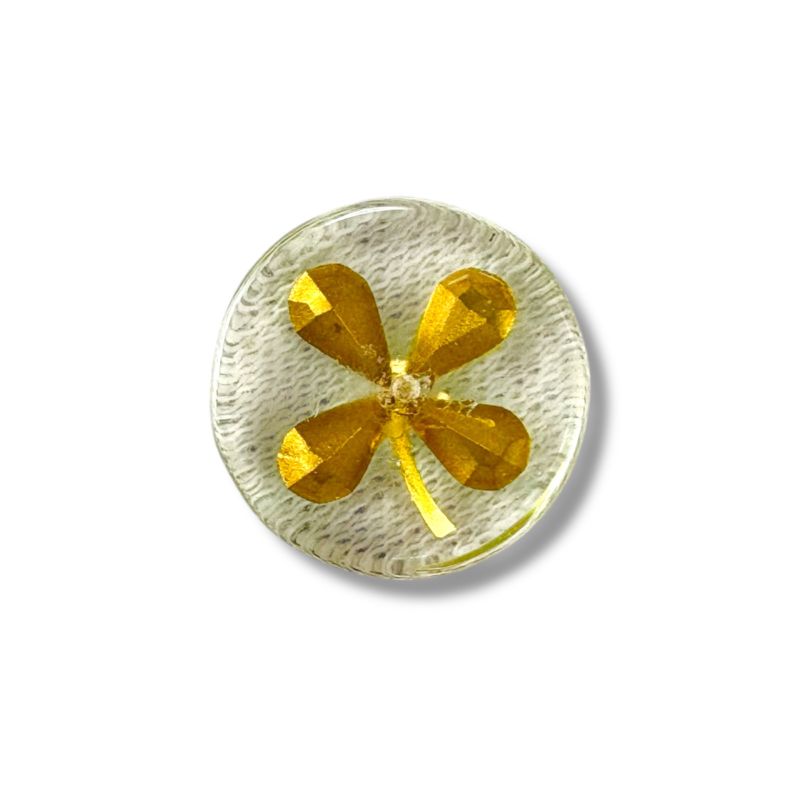 Chanel Clover Motif Earrings Circle Round Clear Green Mini Earrings Binaural