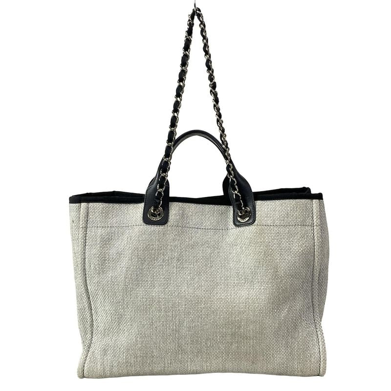 Chanel Tote Bag Deauville Line GM Light Gray X Black 2WAY / Chain Shoulder /