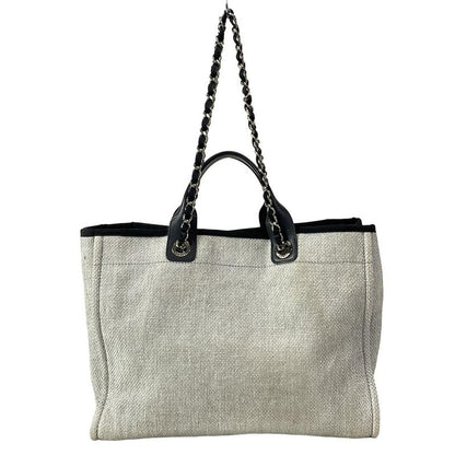 Chanel Tote Bag Deauville Line GM Light Gray X Black 2WAY / Chain Shoulder /