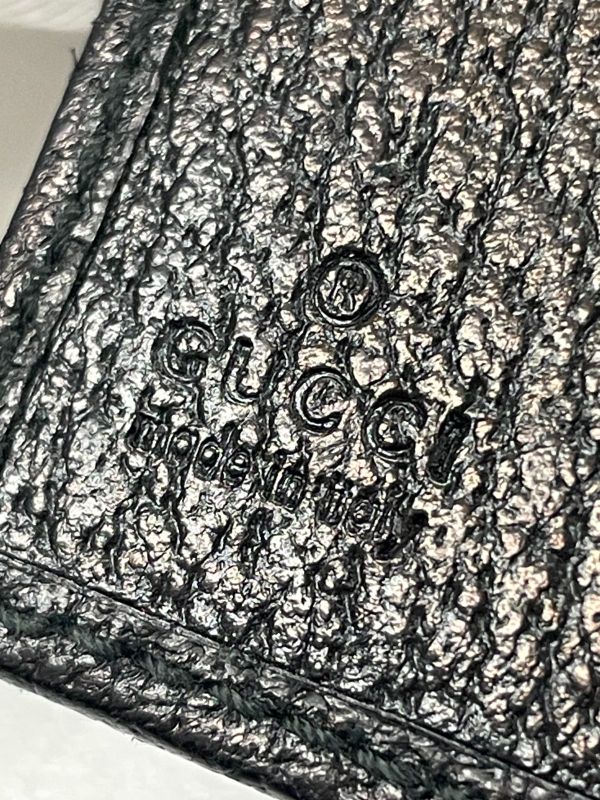 Gucci GG Canvas Leather Compact Wallet Bifold Wallet Double Hook 112664 Navy