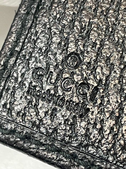 Gucci GG Canvas Leather Compact Wallet Bifold Wallet Double Hook 112664 Navy