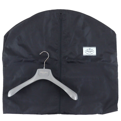 Prada Waist Togo Hooded Velvet Down Jacket Navy 36 with Hanger Garment — view 13