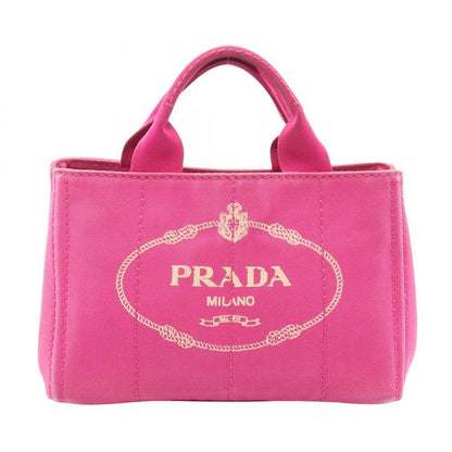 Prada Tote Bag Canapa Pink Canvas 2-Way