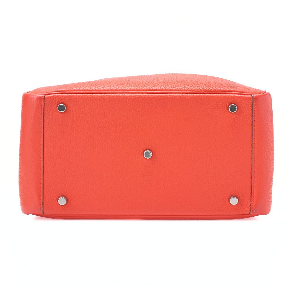 Hermes Lindy 30 2-way Shoulder Bag Taurillon Clemence Orange Poppy Orange Poppy