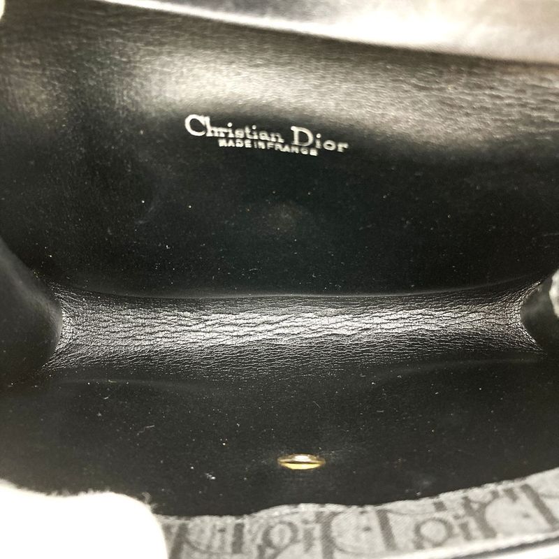 DIOR Shoulder Bag Chain Shoulder Black Canvas Trotter All Over Ladies Fashion