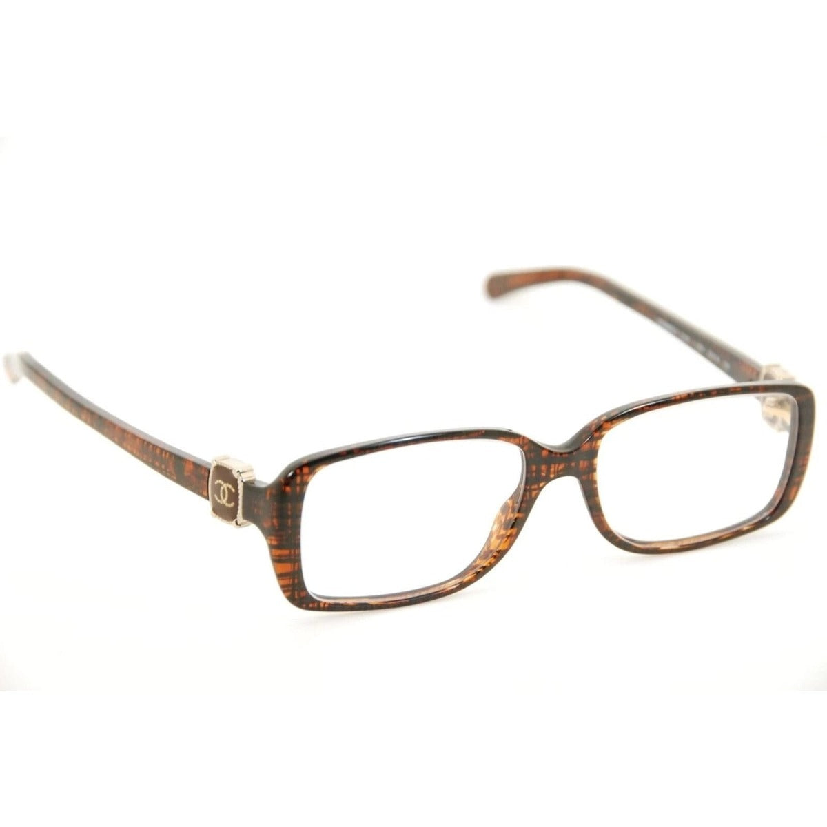 Chanel Glasses 3185 C.1204 52 mm Brown Tweed Frames Italy Rx