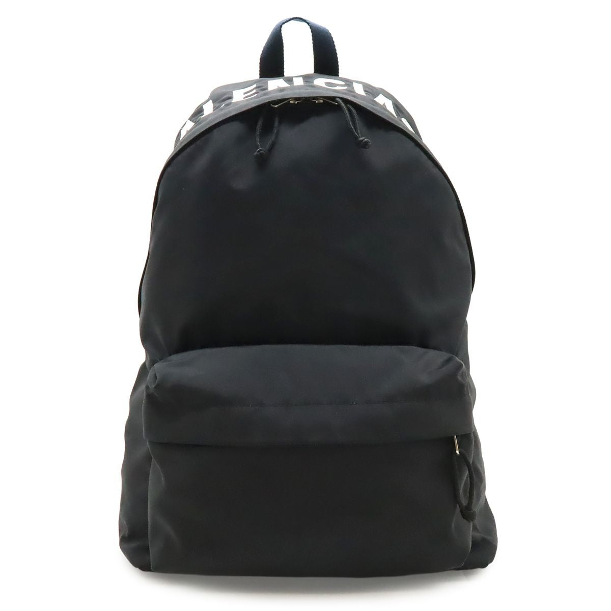 Balenciaga Wheel Backpack Logo Embroidery Nylon Canvas Black Navy White