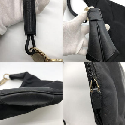 Gucci 001 4157 Shoulder Bag One Shoulder Canvas Leather Black Ladies Men
