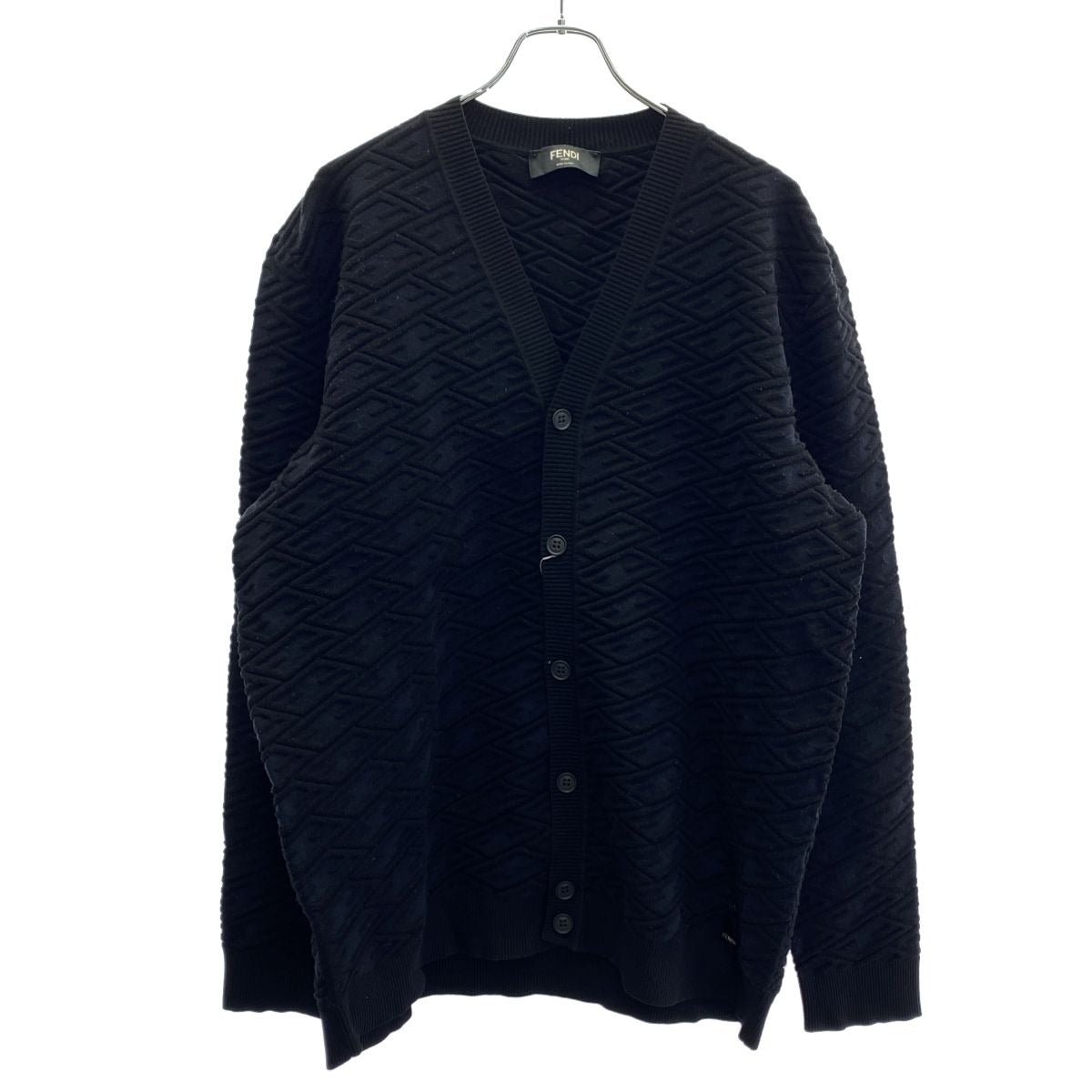 Fendi Embossed Design Cardigan Ambu Navy Black 54