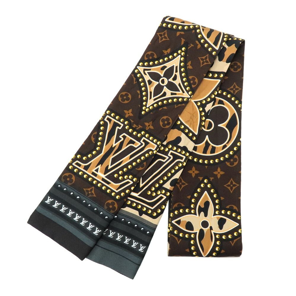 Louis Vuitton Bandeau World Scarf Brown Silk Accessory