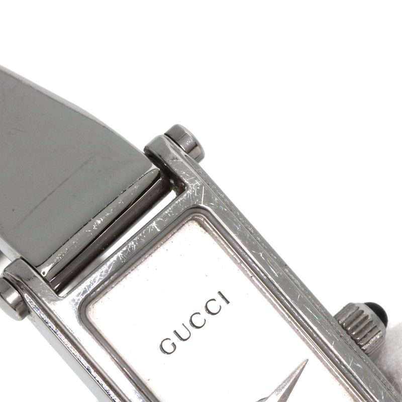 Gucci 1500l Square Face Bangle Watch SS Ladies