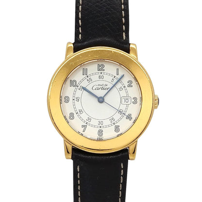 Cartier Must Ronde Vermeil LM Watch Date Quartz