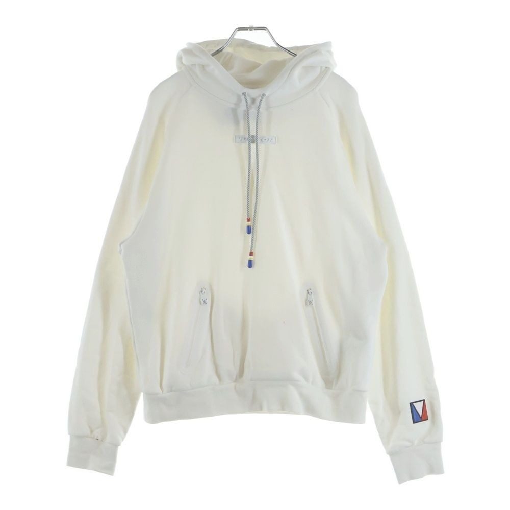 Louis Vuitton Rubber Patch Logo Pullover Sweatshirt Hoodie White