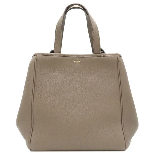 Celine 2-Way Bag Small Fold Cabas Leather Glazed Gold Hardware Gray Beige