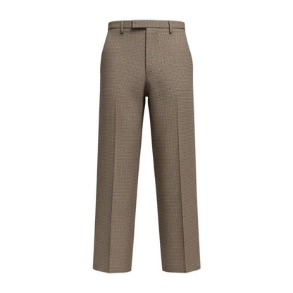 Gucci Ec2 Recent Houndstooth Trousers Pants 48 Brown Wool