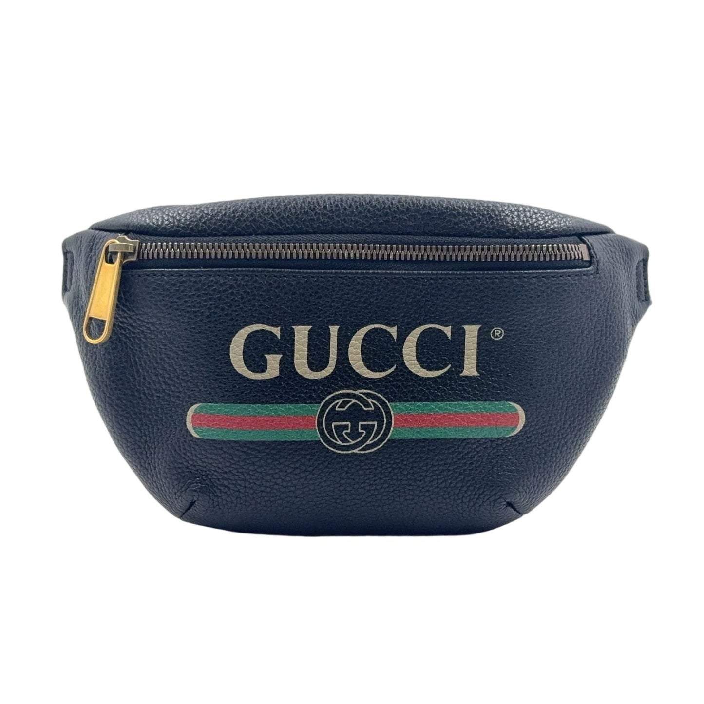 Gucci New Arrivals Logo Print Small Belt Bag Sherry Line Leather Black