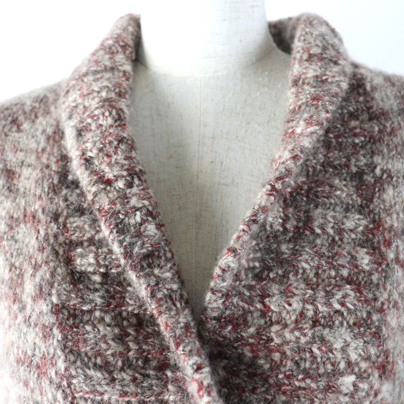 CHANEL P420009k03238 Wool Cashmere Alpaca Blend Coco Mark Button Short Sleeve