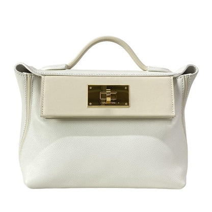 Hermes Sac 24/24 Van Cattle Mini 21 White And Nata Gold Hardware