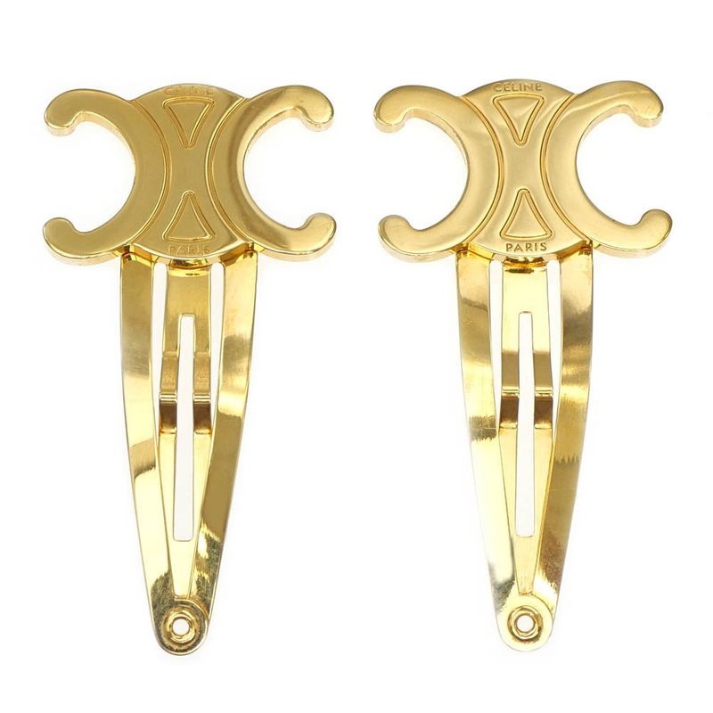Celine Snap Hair Clip Set Of 2 46 Z656 bsl 35 OR Gold Color Accessory