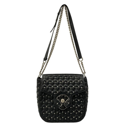 Bvlgari Shoulder Bag Diva Dream Black Chain Studs Quilted