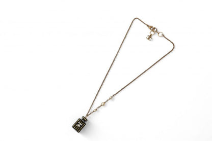 Chanel Necklace Pendant Chanel Coco Mark Bottle Motif Rhinestone Gold Black