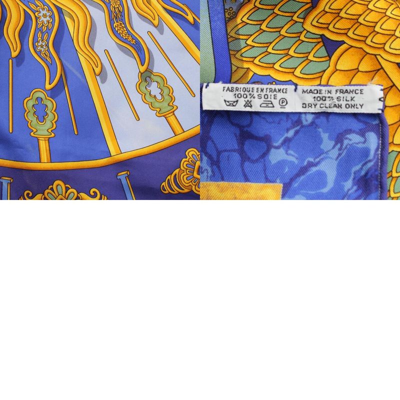 Hermes Carré 90 Carpe DIEM Enjoy The Day Silk Scarf Blue