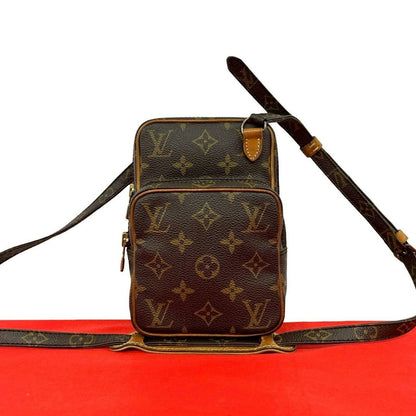 Louis Vuitton Vintage Mini Amazon Monogram Leather Shoulder Bag Pochette Brown