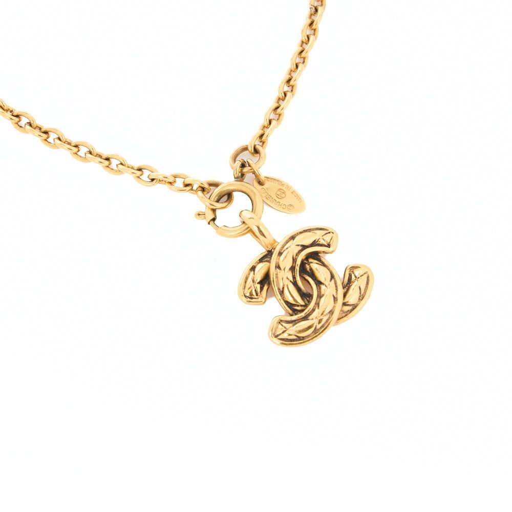 Chanel CC Logo 24K Gold Plate Necklace GP Gold Mini- (gold Plated) Gold Chain