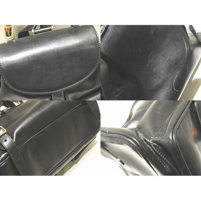 Gucci Backpack Bamboo Black Leather Pocket Vintage — view 3