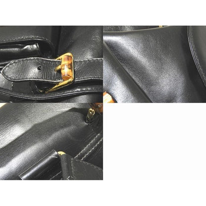 Gucci Backpack Bamboo Black Leather Pocket Vintage — view 4